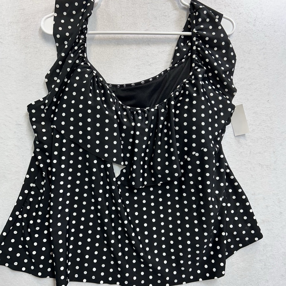 Bongo Swimsuit Top 2X Polka Dot NWT Tankini